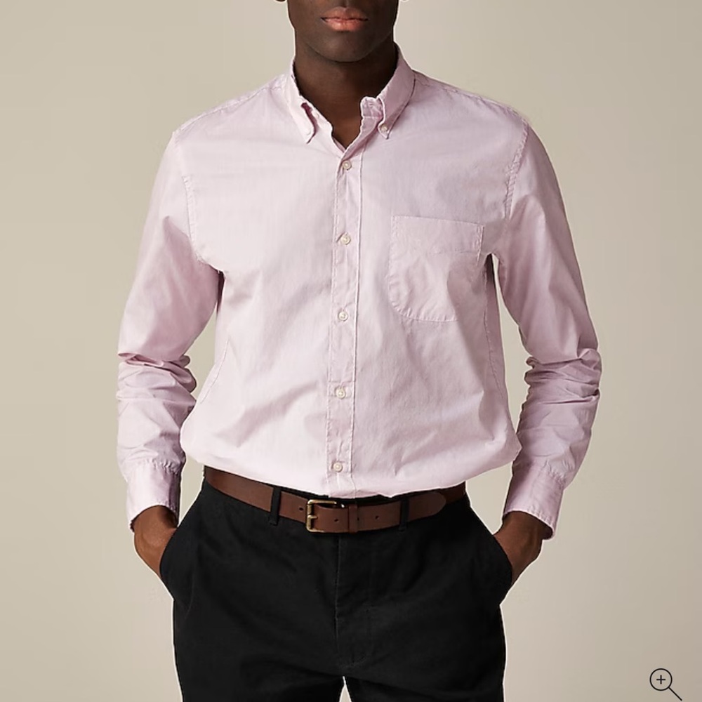 J.Crew Secret Wash cotton poplin shirt Misty Orchid